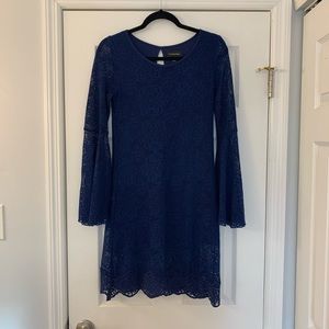 Blue lace cocktail dress